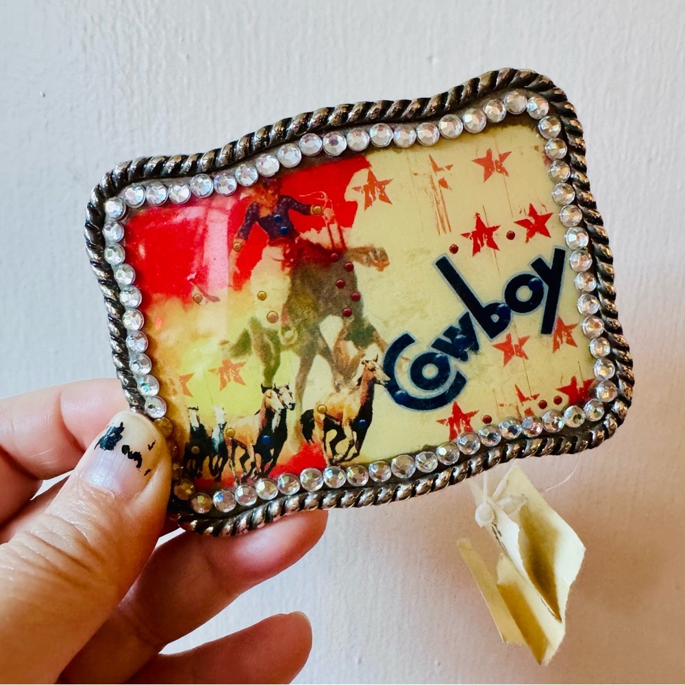 Double S Collection | NWT Vintage Style Cowboy Belt Buckle with Rhinestones